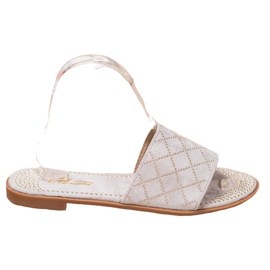 SHELOVET Elegante Hausschuhe aus Wildleder grau