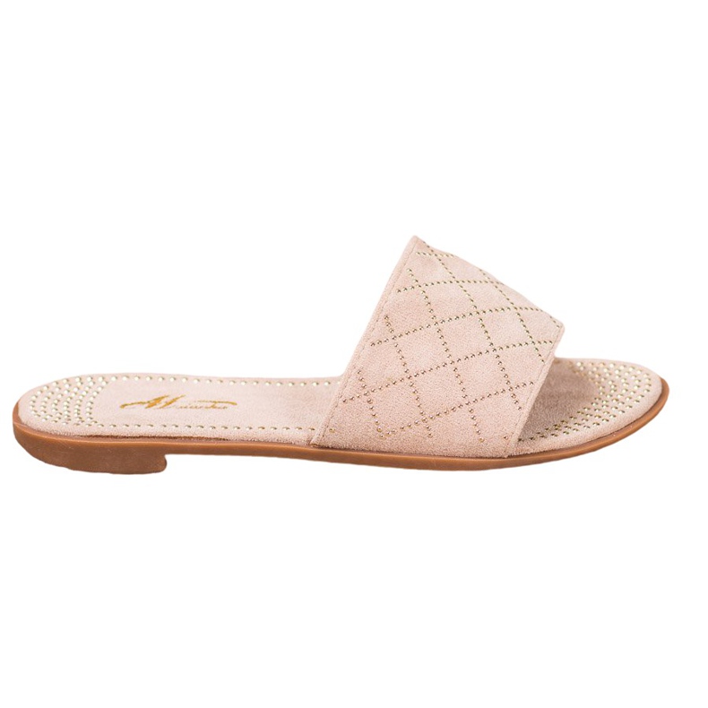 SHELOVET Elegante Hausschuhe aus Wildleder beige