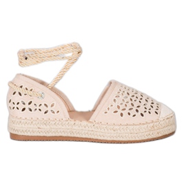 Bella Star Gebundene Espadrilles auf der Plattform beige