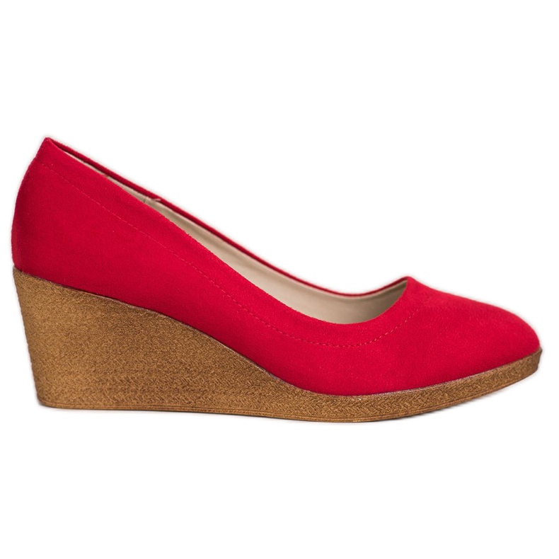 Goodin Keilpumps aus Wildleder rot