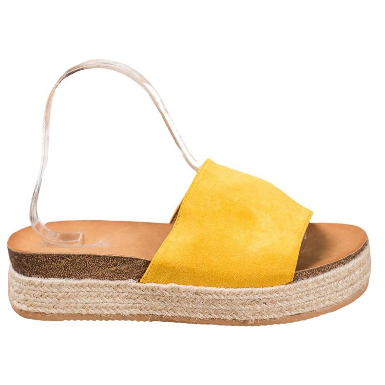 Renda Wildlederhausschuhe auf der Plattform gelb