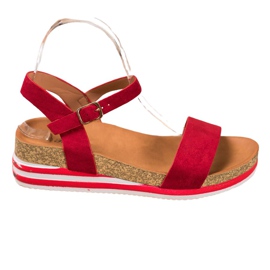 Renda Lässige Wildledersandalen rot