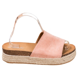 Renda Wildlederhausschuhe auf der Plattform rosa