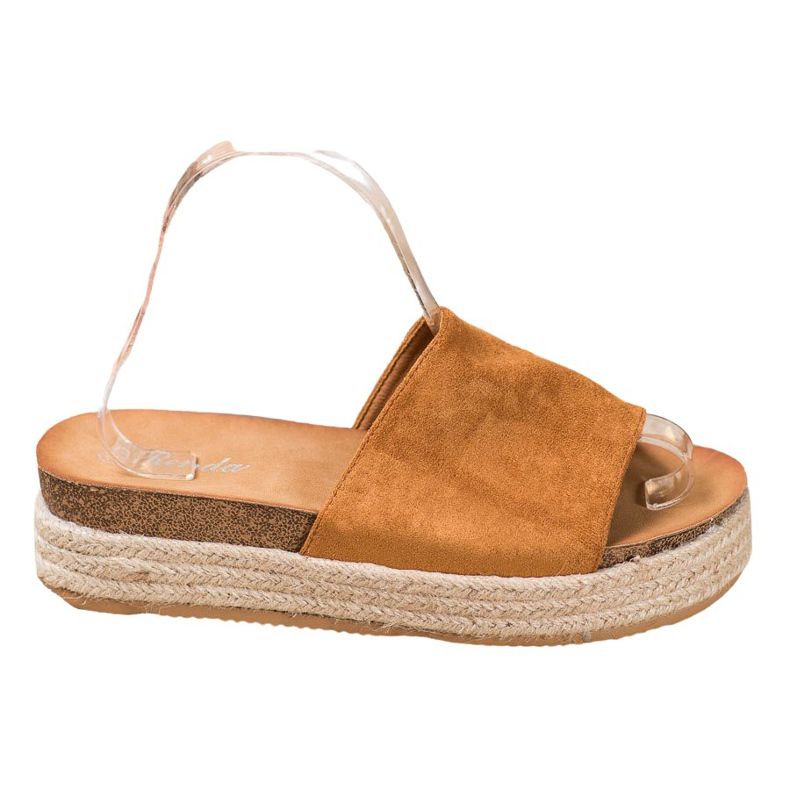 Renda Wildlederhausschuhe auf der Plattform braun