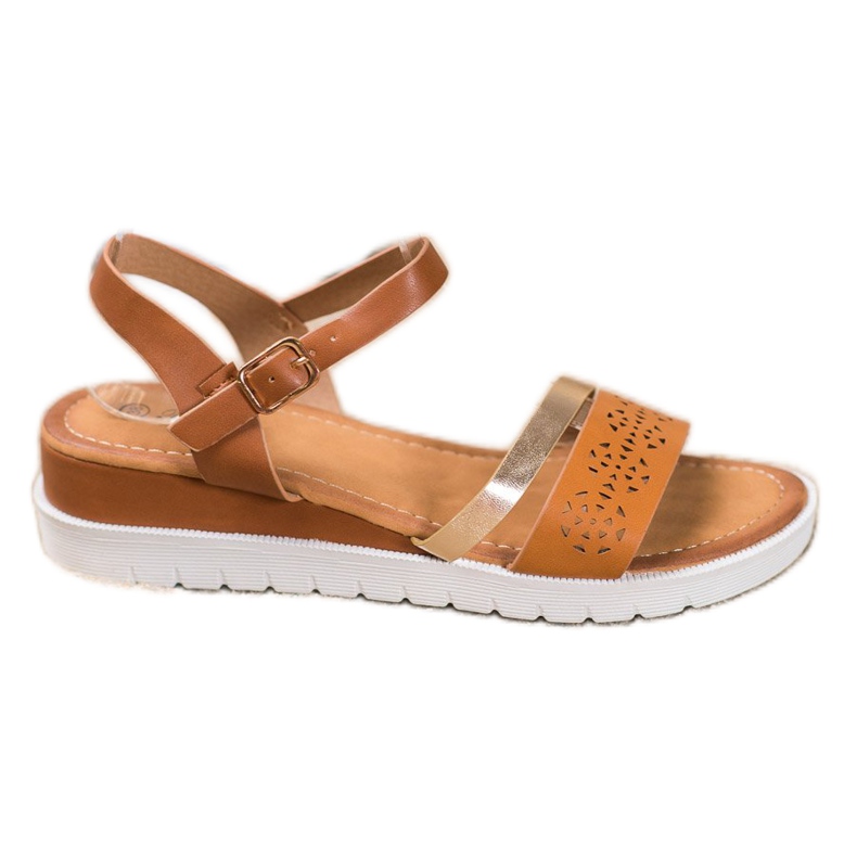 Renda Keilsandalen mit Öko-Leder braun