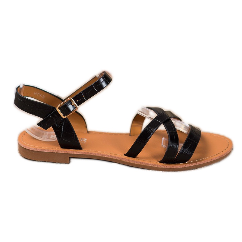SHELOVET Sandalen mit flachem Absatz schwarz