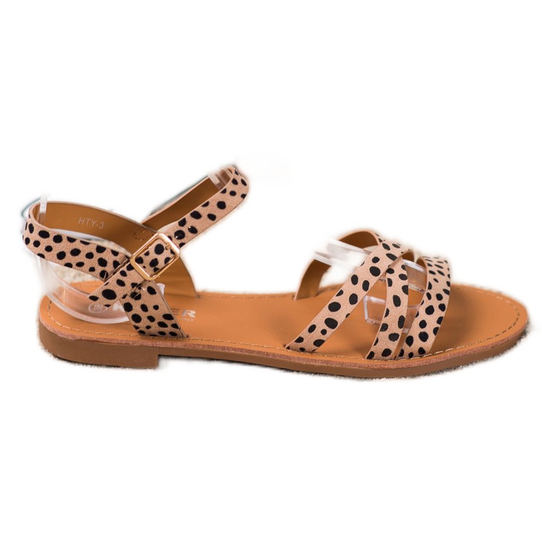 SHELOVET Sandalen mit flachem Absatz beige