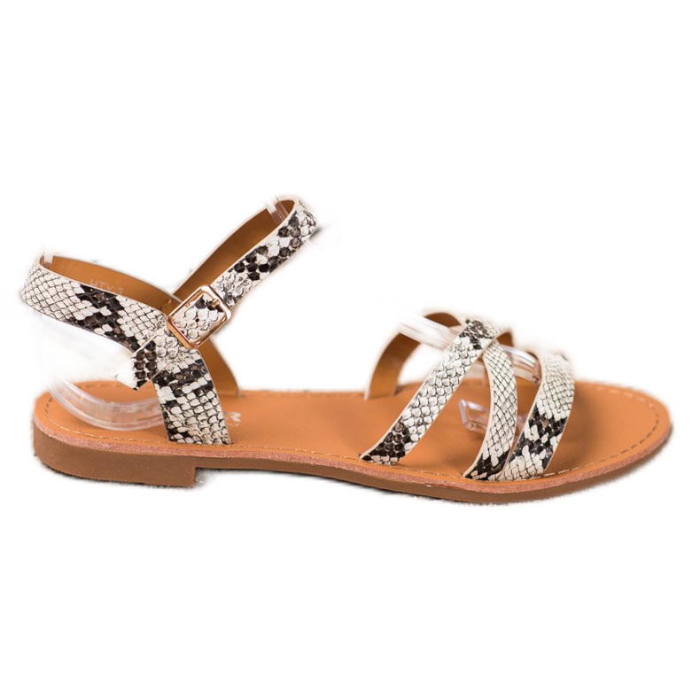 SHELOVET Sandalen mit flachem Absatz mehrfarbig