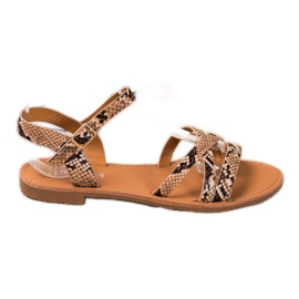 SHELOVET Sandalen mit flachem Absatz mehrfarbig