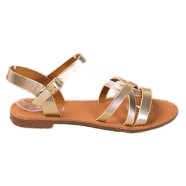 SHELOVET Sandalen mit flachem Absatz golden