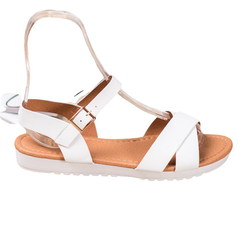SHELOVET Bequeme Textilsandalen weiß