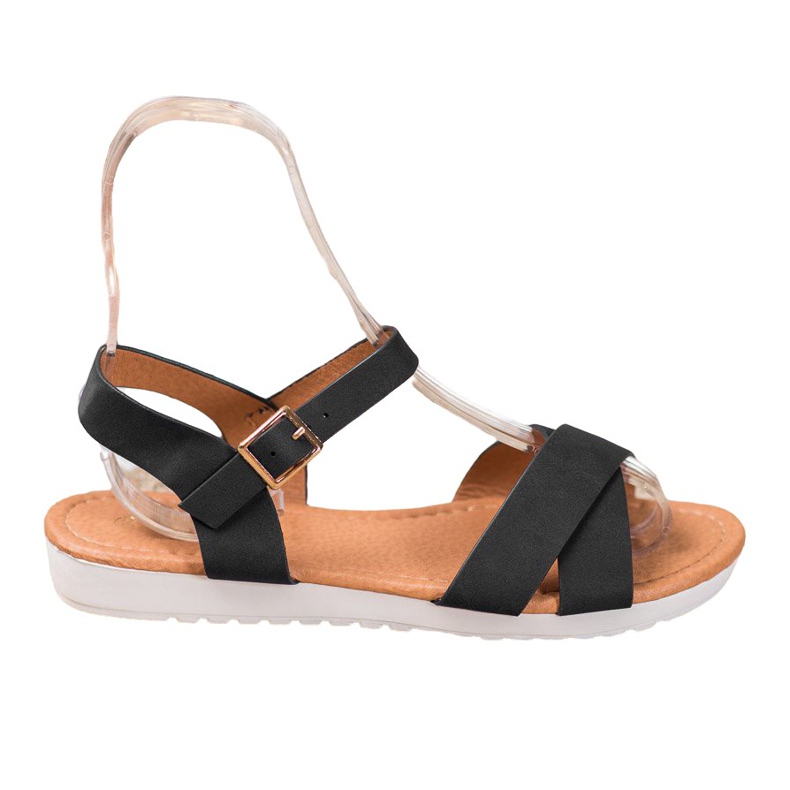 SHELOVET Bequeme Textilsandalen schwarz