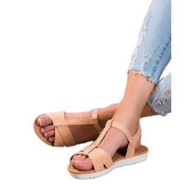 SHELOVET Beige Textilsandalen