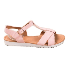 SHELOVET Rosa Textilsandalen