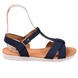 SHELOVET Marineblaue Textilsandalen