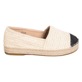 SHELOVET Modische Espadrilles auf der Plattform beige