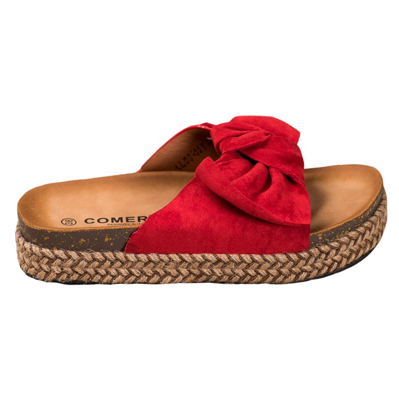 Comer Hausschuhe auf einer hohen Plattform rot