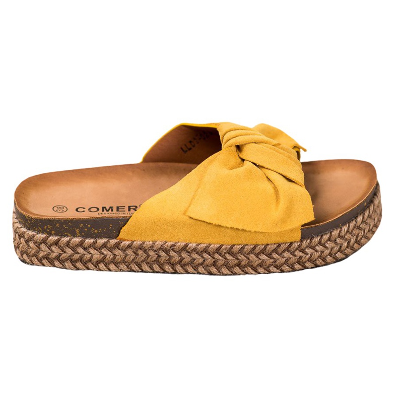 Comer Hausschuhe auf einer hohen Plattform gelb