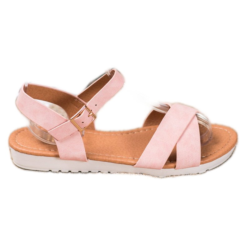 SHELOVET Bequeme Textilsandalen rosa