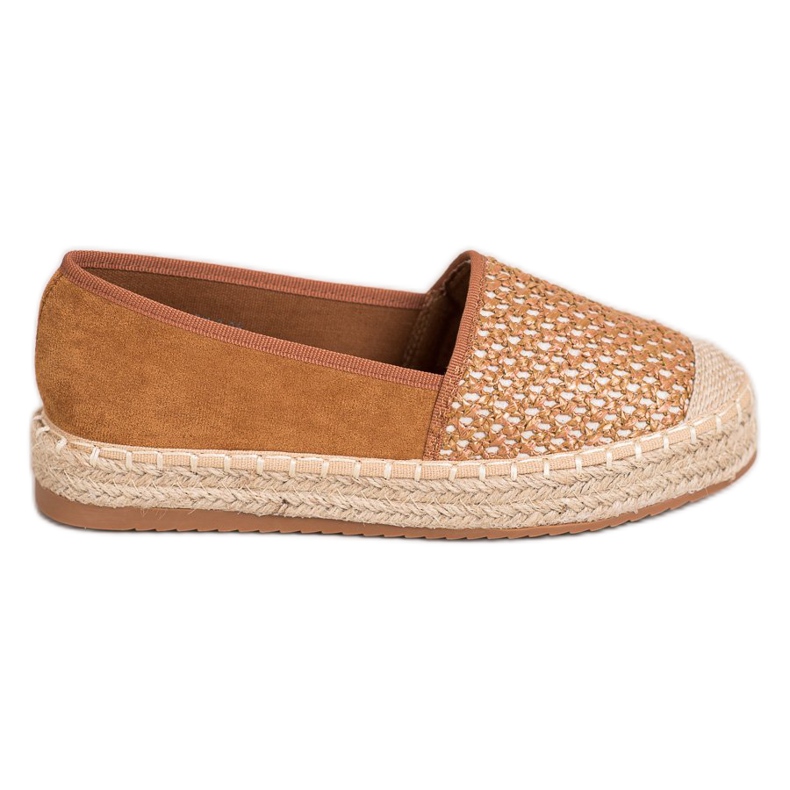 SHELOVET Geflochtene Espadrilles braun