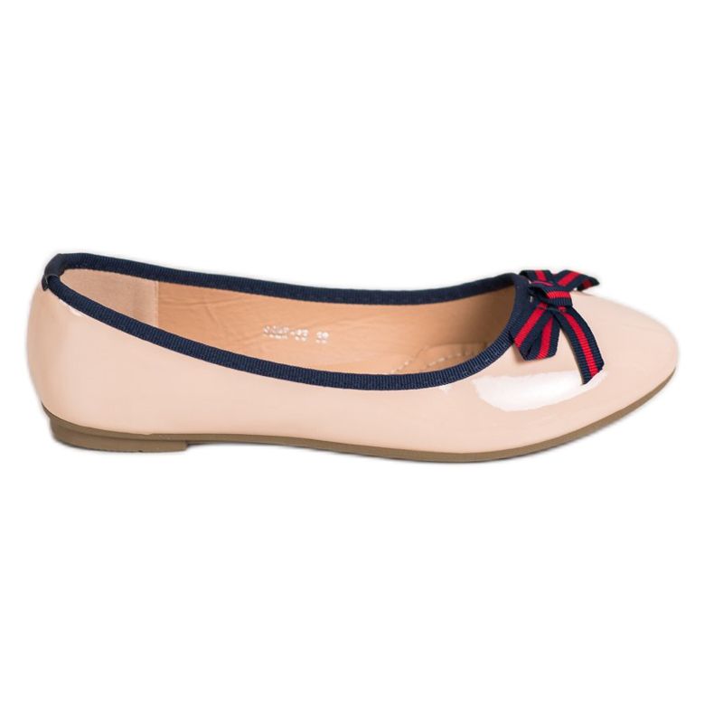 SHELOVET Ballerina mit Schleife braun rot navy blau