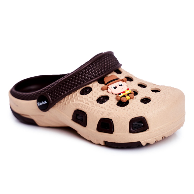 Giolan Brown Foam Crocs Cowboy Hausschuhe für Kinder braun