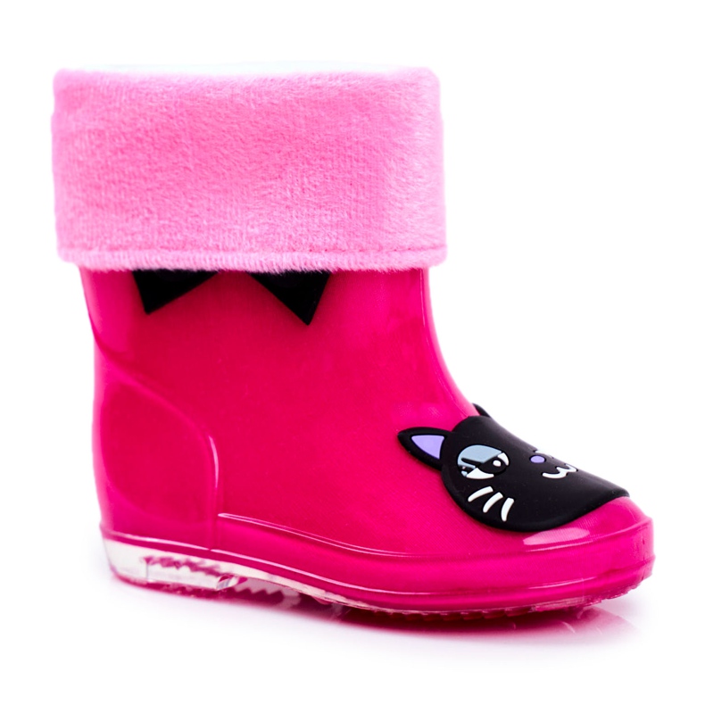 Gummistiefel für Kinder Pink Cat schwarz rosa