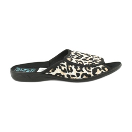 Adanex Adherx 13795 Pantherpantoffeln beige schwarz
