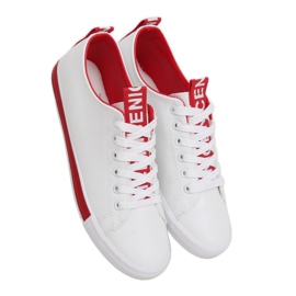 Weiße Damen Sneaker LA70P Rot