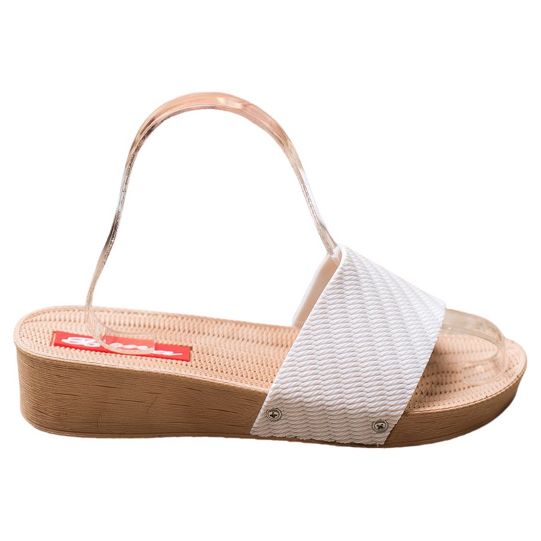 Bona Stylische Keilpantoffeln weiß