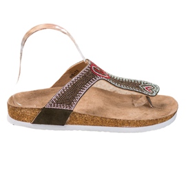 Bona Flip-Flops auf der Plattform braun