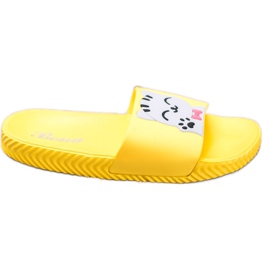 Bona Gelbe Hausschuhe mit Applikation