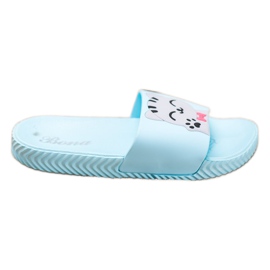 Bona Blaue Hausschuhe mit Applikation