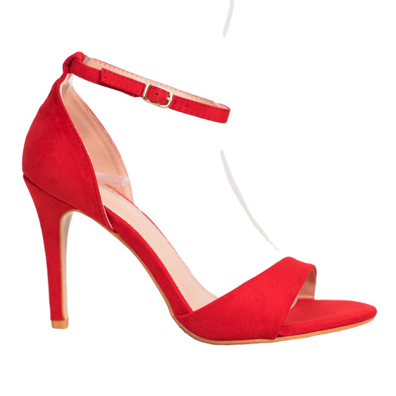 SHELOVET Klassische Wildleder-Heels rot