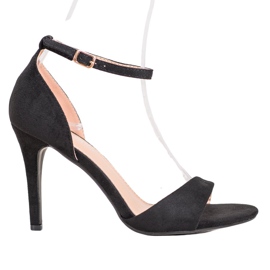 SHELOVET Klassische Wildleder-Heels schwarz