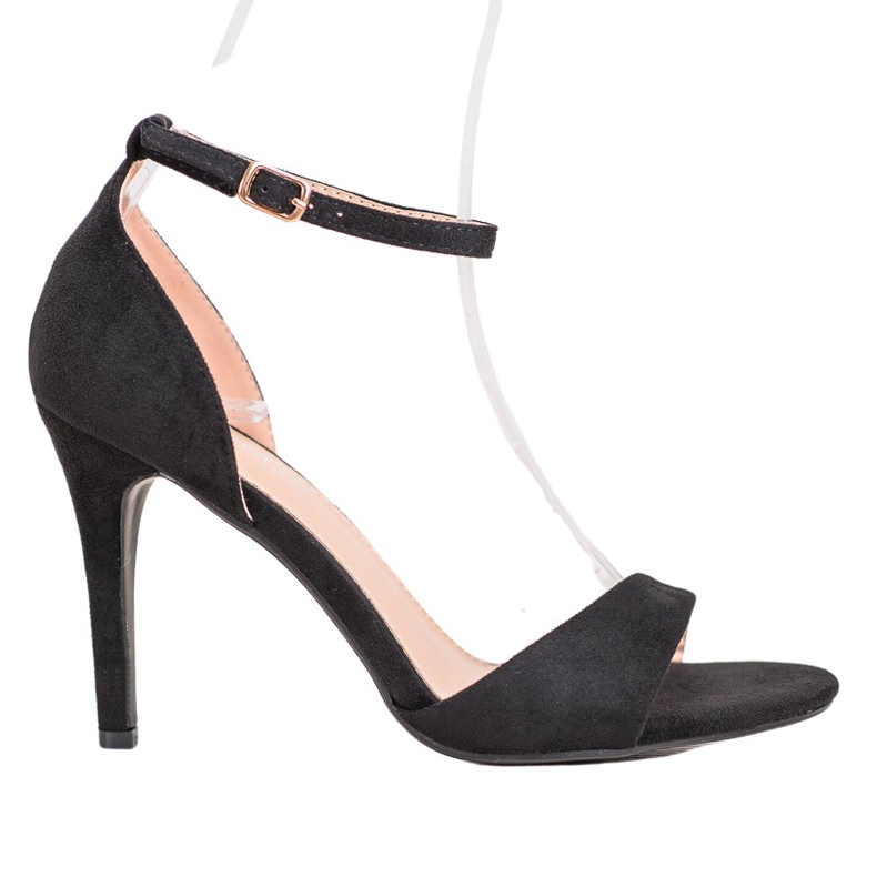 SHELOVET Klassische Wildleder-Heels schwarz