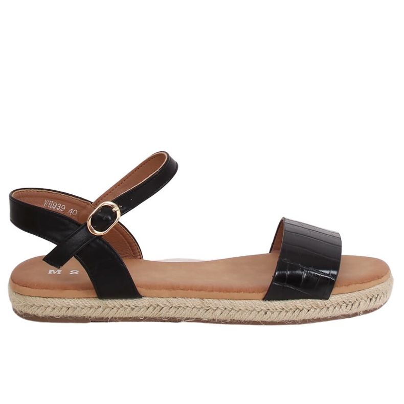 Schwarze Sandalen Espadrilles WH939 Schwarz