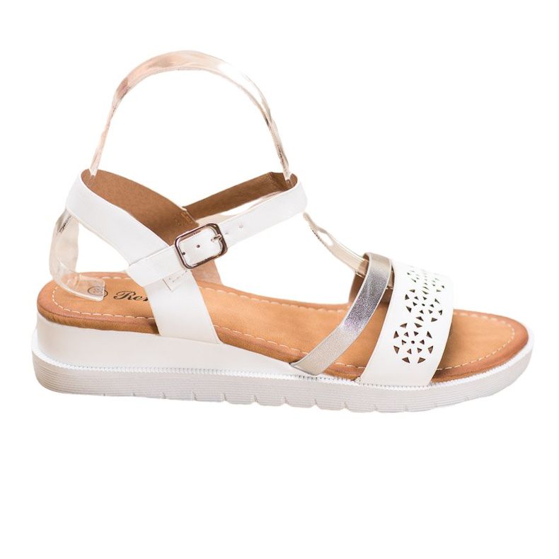 Renda Keilsandalen mit Öko-Leder weiß