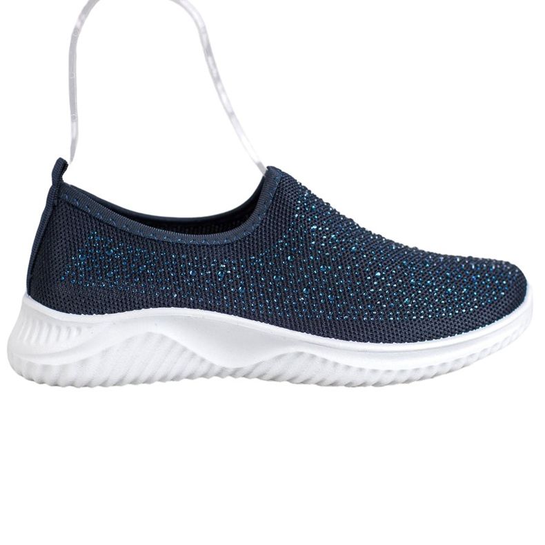 Super Mode Sportschuhe mit Kristallen blau