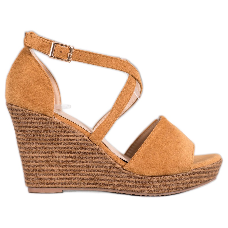 Small Swan Camel Wildleder Wedges braun