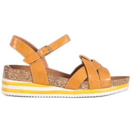 Comer Gelbe Sandalen mit Öko-Leder