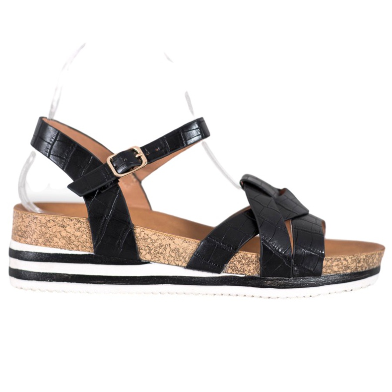 Comer Schwarze Sandalen mit Öko-Leder