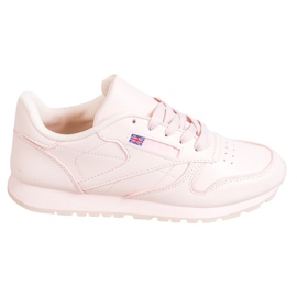 SHELOVET Gebundene Schuhe aus Öko-Leder rosa