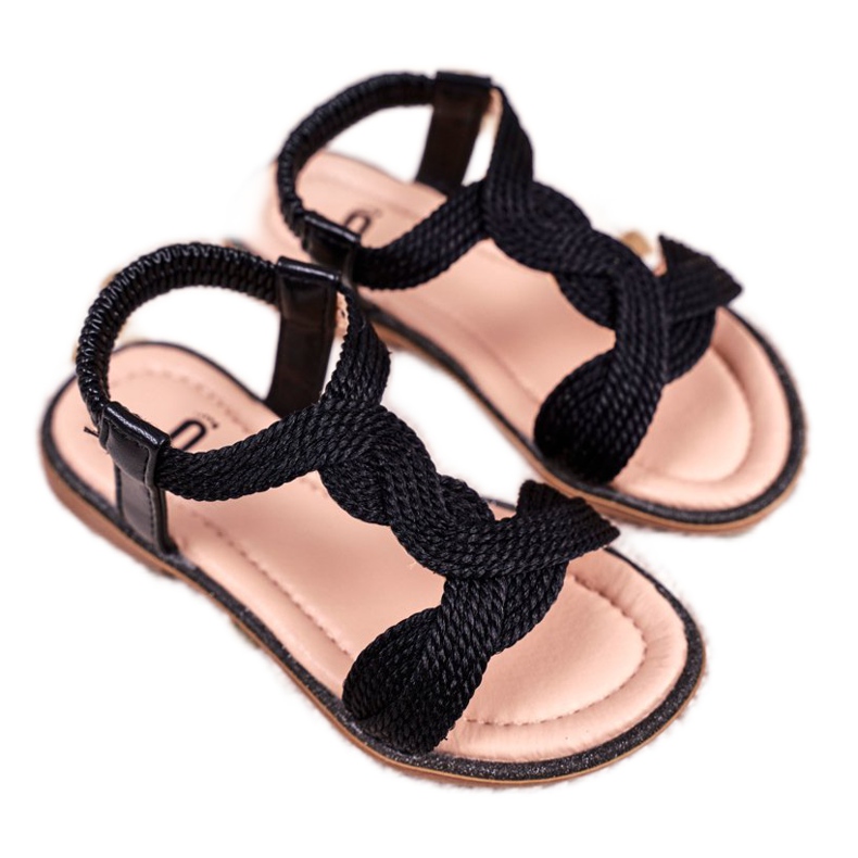 FRROCK Schwarze Lamado Sandalen für Kinder