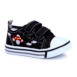 Le Scarpe Schwarzer Nimalo Kinder-Sneaker mit Klettverschluss
