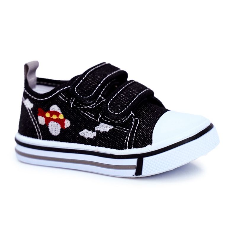 Le Scarpe Schwarzer Nimalo Kinder-Sneaker mit Klettverschluss