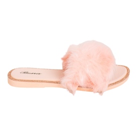 Bona Stilvolle Hausschuhe mit Fell mehrfarbig orange