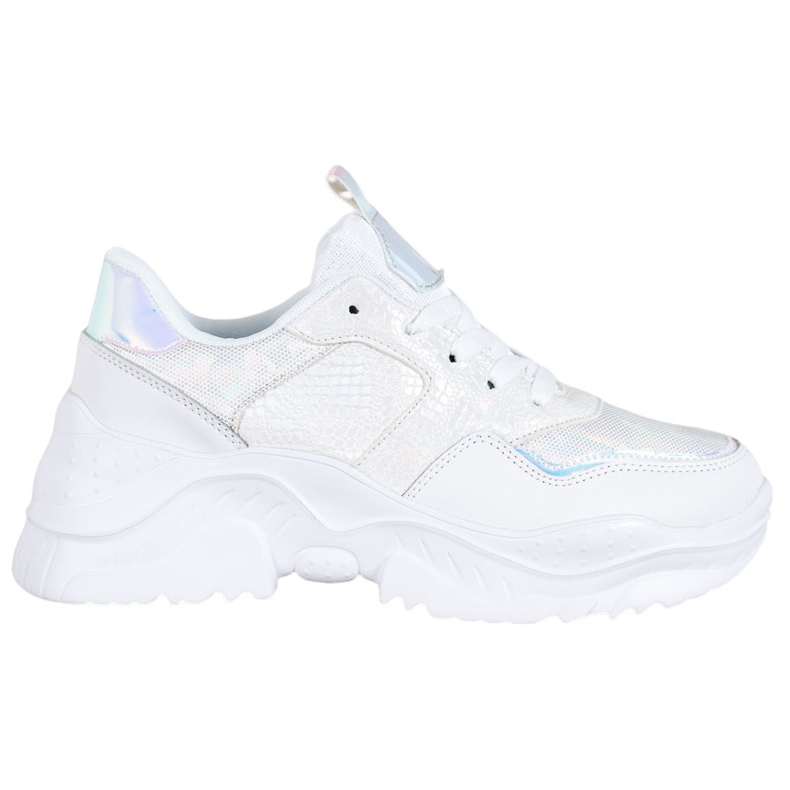 SHELOVET Turnschuhe aus Öko-Leder weiß grau