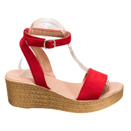 Renda Leichte Keilsandalen rot