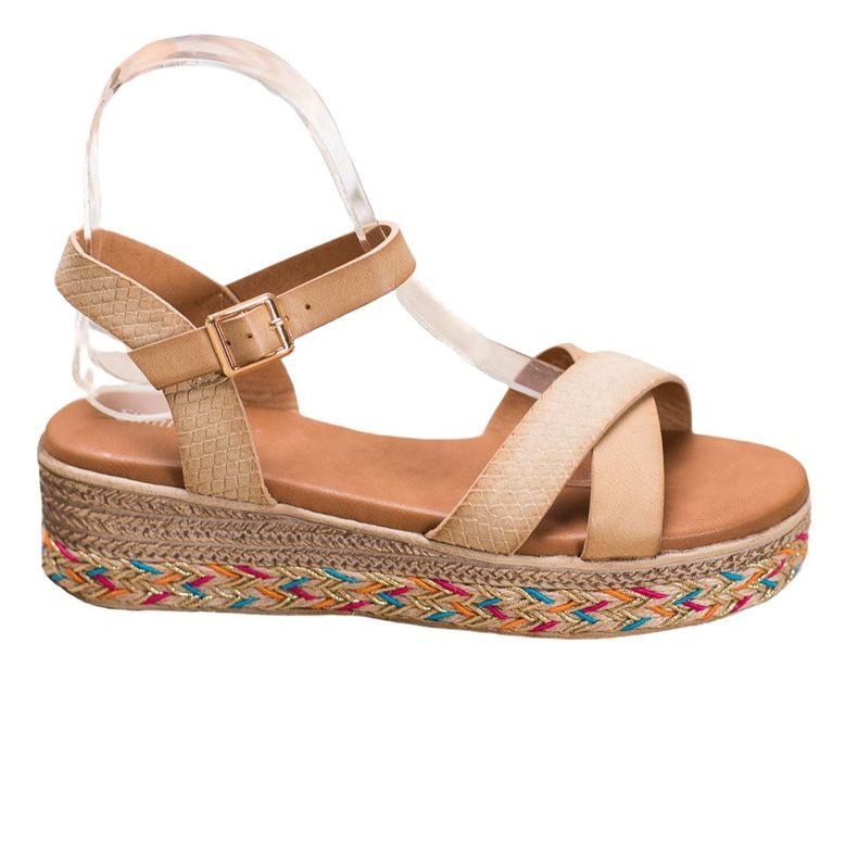 Small Swan Modische Sandalen mit Öko-Leder braun